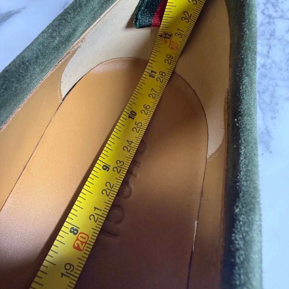 Gucci 831289 Mens GG Monogram Suede Crepe Sole Loafers Green 651289 UK 9.5